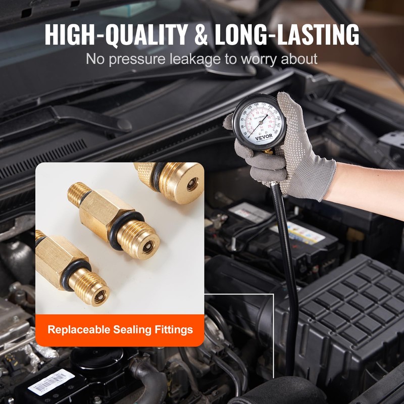 VEVOR Compression Tester Adapter Kit, 9 Pcs Automotive Engine Cylinder