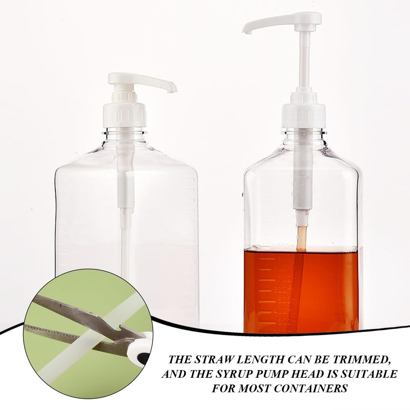 YSDYY 6 Pieces Syrup Pump, Press Pump Head Set, Reusable