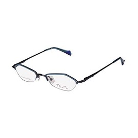 Thalia Beso Womens/Ladies Designer Half-rim Spring Hinges Stainless Steel Unique Design Hot Eyeglasses/Eyewear (44-18-130, Blue/Purple)