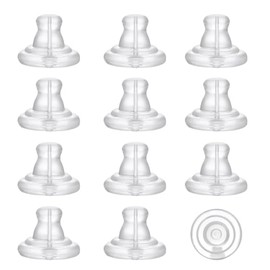 Clear Silicone Earring Backs for Droopy Ears & Studs with Gold-Tone Locking Clasps - Hypoallergenic Soft Anti-Fall Stoppers, Unisex (Clear silicone-12pcs)