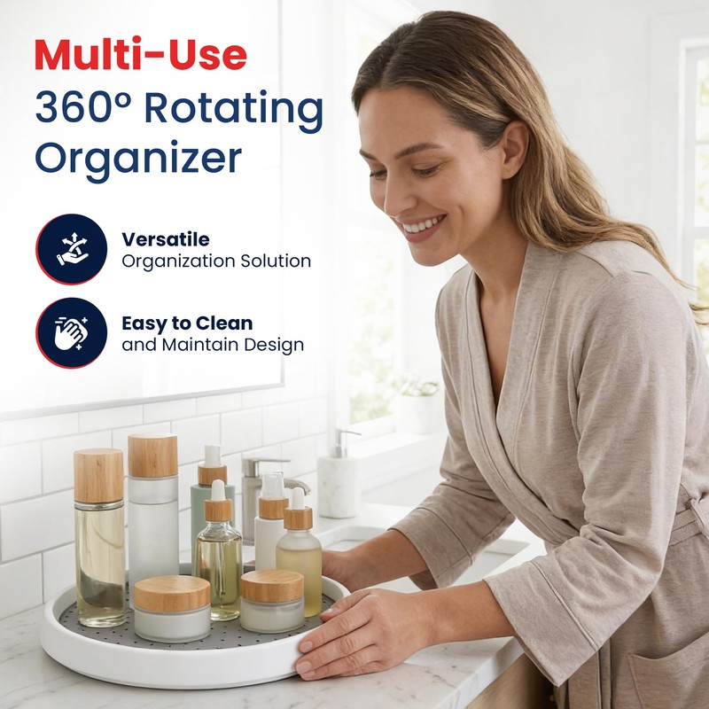 Oizeir Lazy Susan Organizer Set of 4, 10 Inch Non-Skid