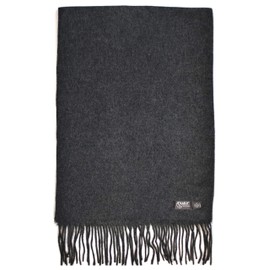ADAMANT 100% Pure Cashmere Men's Scarf – Super Soft – 180 cm Long – Plain and Checked – Fine Fluff Hair - darkgray
