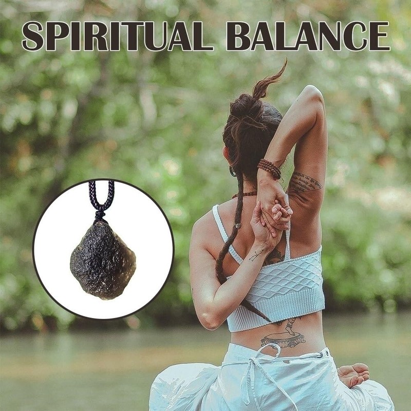 SEKDAQ Genuine Cintamani Stone Necklace, Raw Cintaman Tektite, Genuine Saffordite