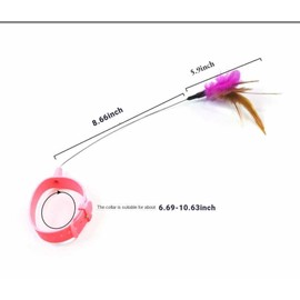 PetPhindU 3PCS Cat Collars with Cat Feather Toys, Interactive Cat Toy with Bell for Indoor Cats, Adjustable Silicone Cat Collar Toy Cat Collar with Bells Cat Collar Toy (Color Mixing,3PCS)