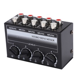 Stereo Mini Mixer Passive Audio Signal Controller 4 Channel Hub for Outdoor Performance