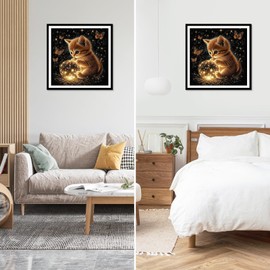 NEWENMO Cat Diamond Painting Kits for Adults,5D DIY Balls Diamond Art Kits Full Round Drill Butterfly Diamond Dots Perfect for Beginner,Hobbies And Home Wall Decor 30×30 cm