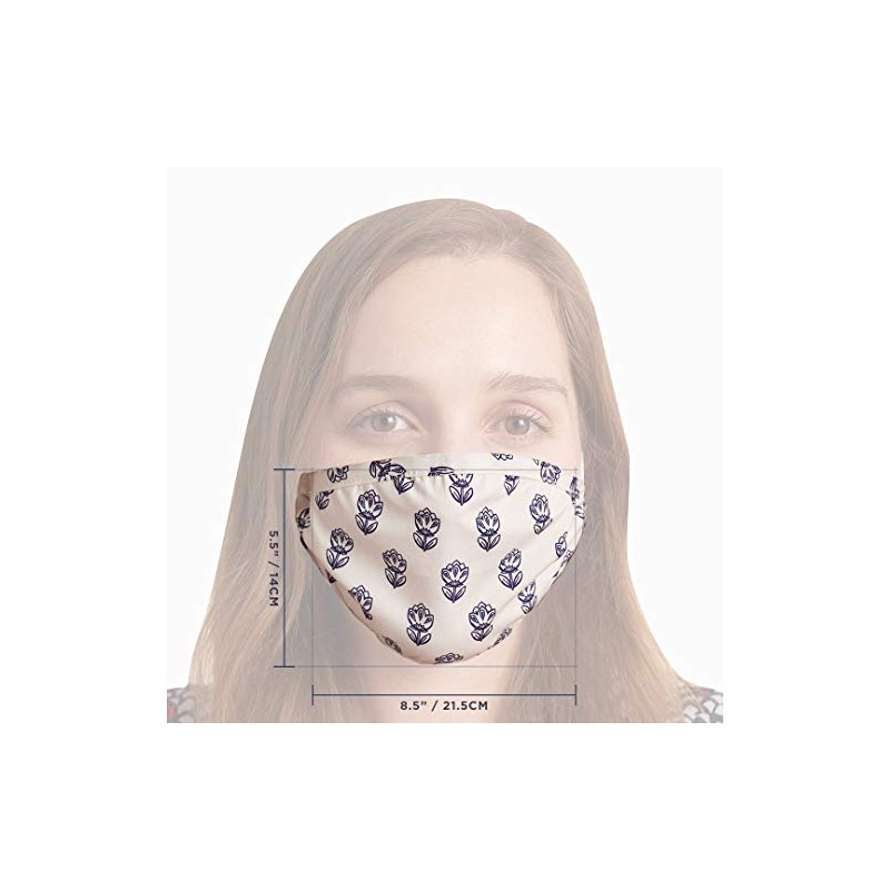 Hatley Double Layer Face Mask with Ear Elastic, Little Flowers,