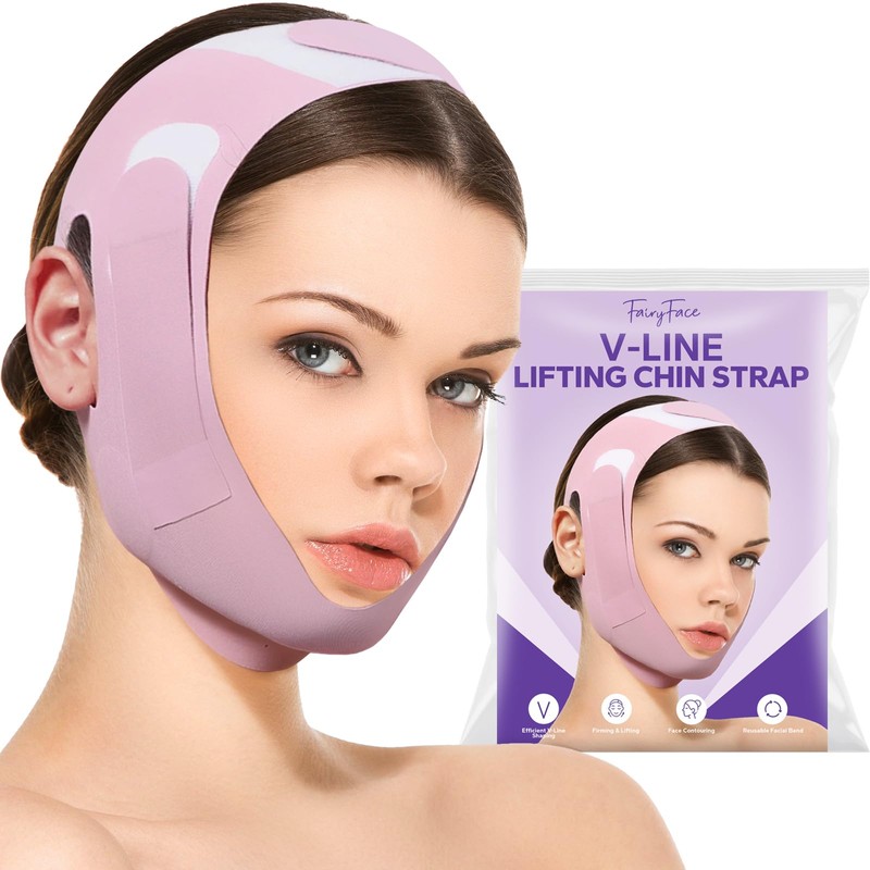 Correa de barbilla con forma de V, mascarilla con forma