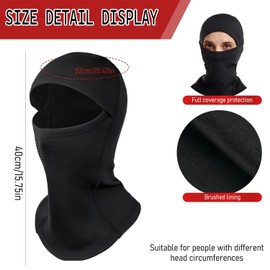 FANWINKJ Balaclava Bicycle / Motorcycle, Ski Mask Winter, Windproof Warm Mask, Outdoor Winter Riding Mask, Commonly Used for Outdoor Sports, Cycling, Skiing, Motorcycling Men / Women, black