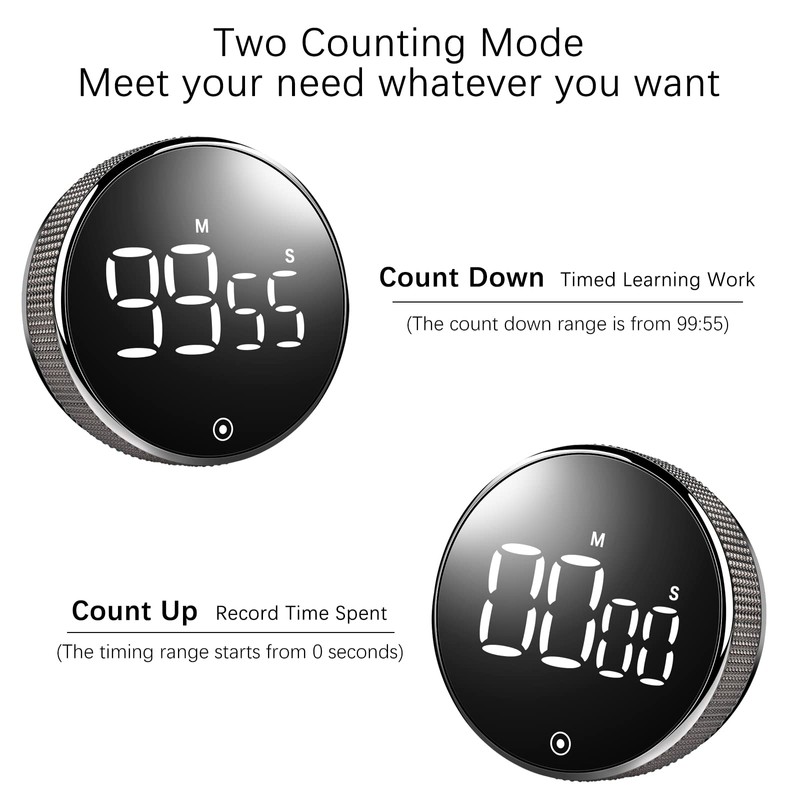 VIPMOON Kitchen Timer Round Timer Magnetic Egg Timer with Large