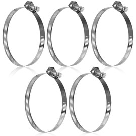 COFINA 5PCS Heavy Duty Quick Release Hose Clamps,1"-4 1/2"(25-114mm) Stainless Steel Adjustment Range Large Quick Installation Worm Gear Clamps for Garden,Fuel Line,Pool,Automotive,Mechanical,Home