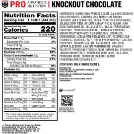 Muscle Milk Pro Advanced Nutrition Protein Shake Knockout Chocolate 14 Fl Oz ...