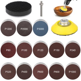 Pack of 133 Sanding Discs Pad Kit Sanding Disc 50 mm Velcro, Grit 80, 100, 120, 150, 240, 320, 400, 600, 800, 1000, 1200, 2000, 3000, Grinding Attachment for Cordless Screwdriver, Drill for Polished