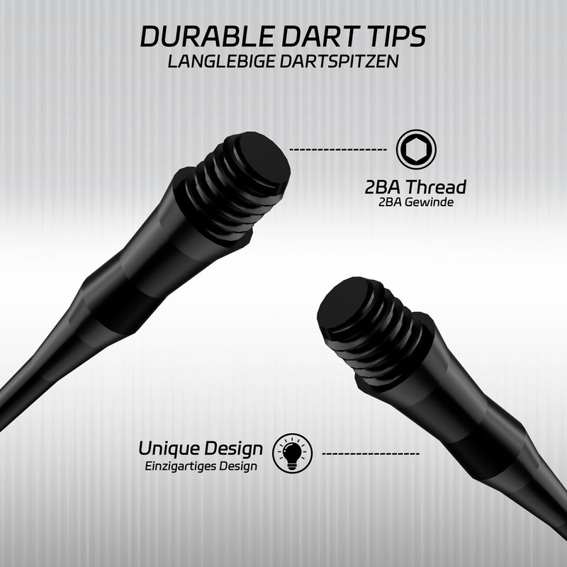 CyeeLife 100 x Black Plastic Dart Tips Standard Thread