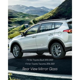 Driver Side Mirror Glass Fit for Toyota Rav4 2013-2023 Tacoma 2016-2021, Left Rearview Mirror Glass with Base Power Heated with Blind Spot Detection Replace 879610R100 TO1324129