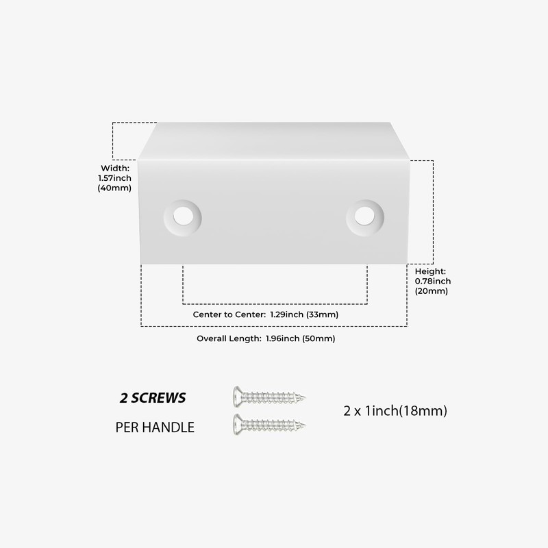 Peaha 10 Pack Cabinet Handles White 1.3 Inch Cabinet Pulls