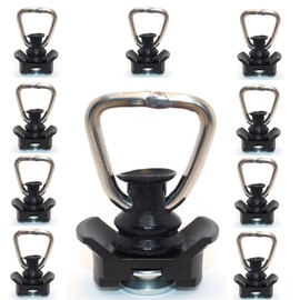 Gubar-Tech Heavy Duty 10 x Single Fitting -1340 daN/kg End Fitting for Airline Line and Lashing Rails for Car, Motorcycle, Trailer or Motorhome or Sports Area (Black)