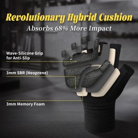 HOZMOZ Weight Lifting Gloves with Wrist Support, Gym Workout Gloves for Men Women, Full Palm 6mm Padded & Grip, Exercise Wrist Wraps for Weightlifting, Fitness, Strength Training, XLarge