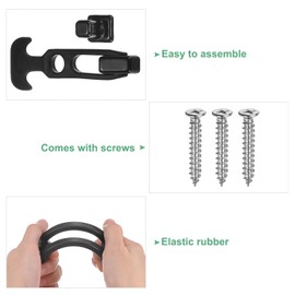 M METERXITY 1-Pack T-Handle Rubber Flexible Draw Latches,4.3" Flexible Draw Latches Flexible T-Handle Hasp Rubber with Screws for Toolbox/Golf Cart/Vehicle Engine/Cooler/Hood [Black]