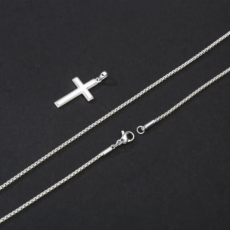 Ursteel Gold Cross Necklace for Men, Mens Cross Chain 18K