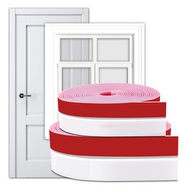 Hungbak Peel and Stick Door Seal Strip T-Shaped, Double Sided Self Adhesive Draft Stopper Weatherstrip for Window Gaps, Dustproof, Waterproof, Soundproof & Thermal Insulation (Clear, 40FT x 1.37IN)