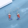 Patriotic American Flag Dangle Earrings for Women 925 Sterling Silver-4th