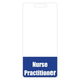 Nurse Practitioner Badge Buddy (Blue) - Heavy Duty Badge Tags for NP's - Double Sided Identification Card