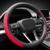 LKWLIKEI Nappa Leather Steering Wheel Cover, Elegant Diamond Checkered Design,