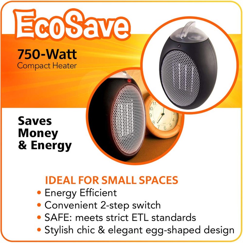 Cozy Products ESH Eco-Save Compact Personal Space Heater - 750-Watts,