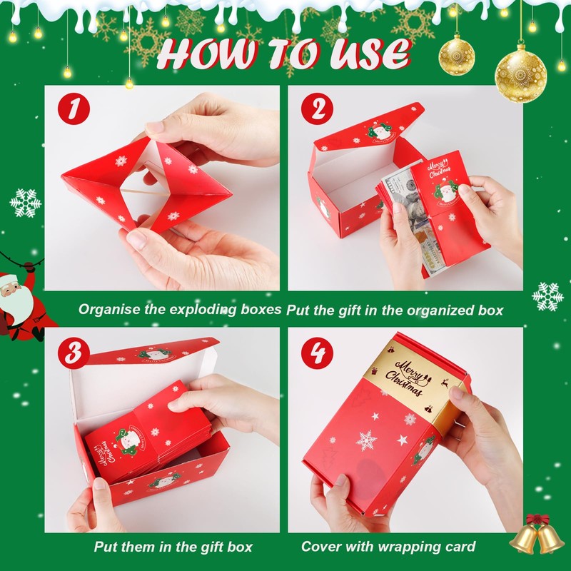 Surprise Explosion Money Box, Birthday Explosion Box, 12 Bounces Folding
