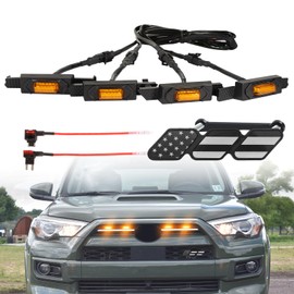 Led Grill Grille Lights for 2021 2022 2023 2024 Toyota 4Runner Sr5 Limited Trd-pro sport off-road Front Grill Lights Raptor lights for toyota 4Runner grill Emblems (Yellow)