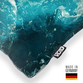 VOID Sea Waves Turquoise Cushion Cover Sofa Cushion Decorative Outdoor Cushion Decorative Cushion Size: 50 x 50 cm
