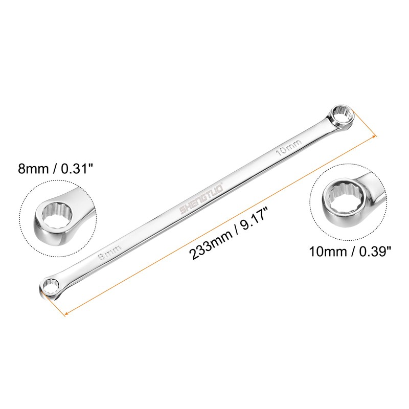 sourcing map Double End Box Wrench 8 x 10 mm