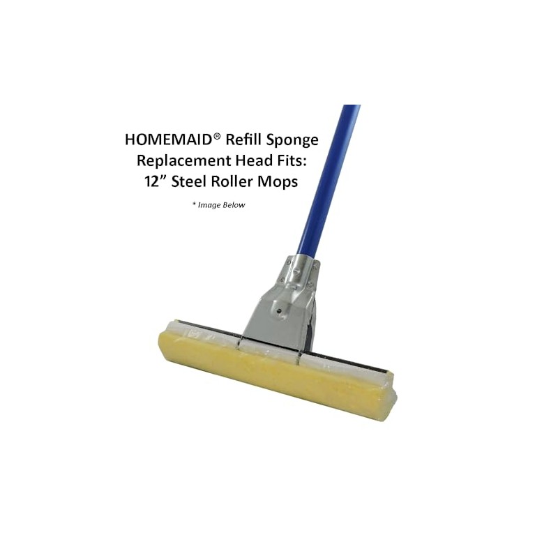 HOMEMAID 12" Cellulose Roller Mop Refill Sponge Replacement Head -