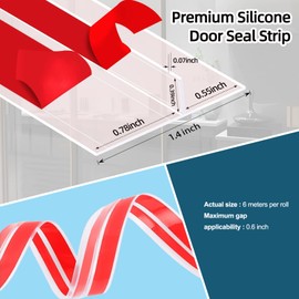 20Ft Shower Door Seal Strip for Door Frame, T-Shaped Clear Weather Stripping Door Seal Strip Shower Sweep for 1/2''(12mm) Bathroom Frameless Glass Door