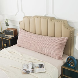 KAIANG Pack of 1 Corduroy Soft Soild Decorative Square Body Pillow Covers Set Cushion Cases Pillowcases for Sofa Bedroom 20 x 54 Inch 51 x 137 cm (Body Size, Coral)