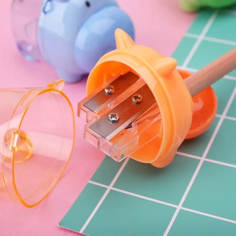 Papelería Laxia Kit 4 Pz De Sacapuntas Cerdito Puerquito Kawaii
