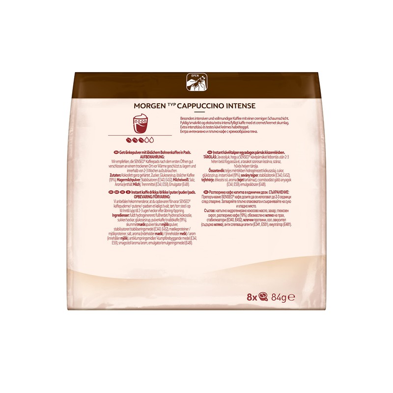 Senseo Pads Morgen Cappuccino Intense, 40 Coffee Pods, Pack of