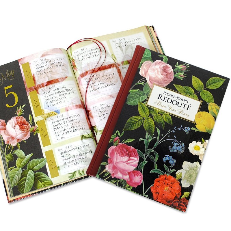 Diacars 2601-G04-010 3 Year Diary Redoute Flower Collection 35th Commemorative