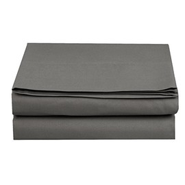 Elegant Comfort Premium Hotel Quality 1-Piece Flat Sheet, Luxury & Softest 1500 Thread Count Egyptian Quality Bedding Flat Sheet, Wrinkle, Stain and Fade Resistant, Queen, Grey