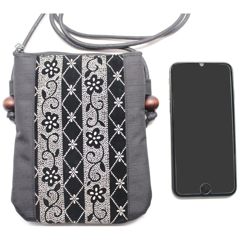 Maruzen Pochette Suede Inden Style Walking Pochette Blue Sea Wave