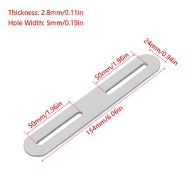 Silver Metal Brackets, Adjustable Flat Mending Plates with Slots, Wood Mending Joining Straight Brace Support for Furniture Repairing (Silver, Pack of 10)