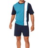 H.I.S Men's Short Pyjamas, Navy - turquoise - white