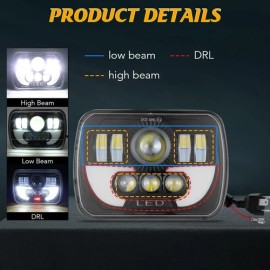 Unbranded For 1995- 1996 1997 Nissan Pickup Hardbody 7x6" LED Headlights Hi/Lo Sealed Beam