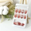 Spring Heart Press on Nails Short Oval Fake Nails Ombre