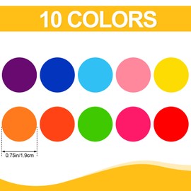 3500 Pieces Dot Stickers, 3/4 inch Color Coding Labels, 10 Color Circle Price Stickers for Office Classroom Student