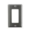 EATON Wiring 93401 Standard Size Stainless Steel 1-Gang Decorator Wallplate,