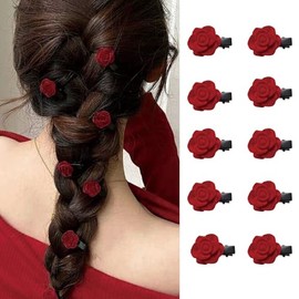 Valentine’s Day Hair Claw Clips Red Rose Hair Claw for Women Flower Hair Claw Clips for Thick Hair Small Hair Clips Hair Clips Small Resin Hair Clips Cute Clips Cute Hair Clips Accessories 10Pcs