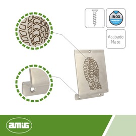 Amig - Foot Pedal Mod.1 to Push Open Heavy Doors | Stainless Steel Footprint Opener for Easy Hands-Free Opening | Ideal for Homes, Gates or Shops | 147 x 98 x 3mm | Silver