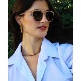 Myiaur Pack of 2 Polarised Sunglasses for Women, Large, UV400 Protection, Classic for Driving and Outdoor Activities, A01(2 Pack) Black/Grey + Tortoise/Brown